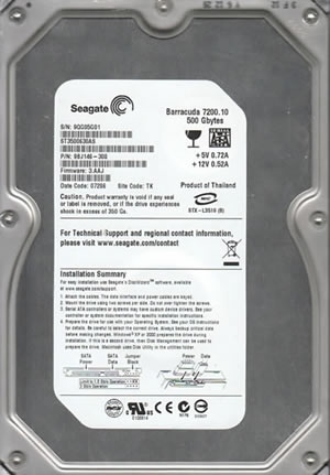 Seagate ST3500630AS 500GB Electronics